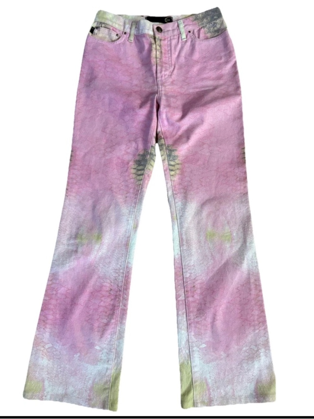 Just Cavalli Pink Glitter Flare Jeans with Pastel Accents
